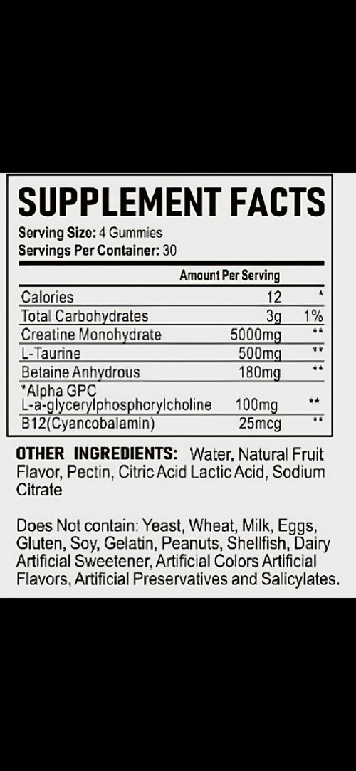 Creatine Monohydrate Gummies 5g - 120 Count